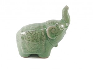 Celadon Elephant with cloth
