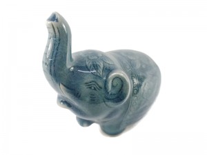 BLUE CELADON ELEPHANT WITH CLOTH