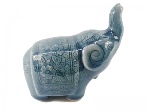 BLUE CELADON ELEPHANT WITH CLOTH