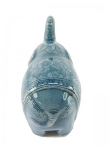 BLUE CELADON ELEPHANT WITH CLOTH