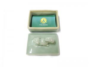 Celadon Name Card Box Squirrel Top