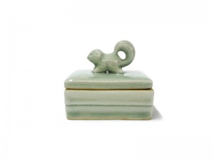 Celadon Name Card Box Squirrel Top