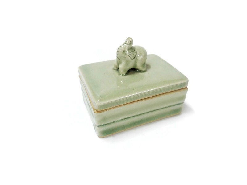 Celadon Name Card Box Elephant Top