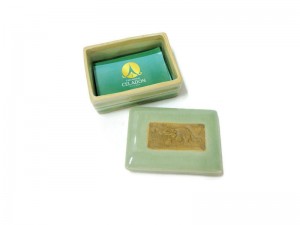 Celadon Name Card Box Elephant Carved