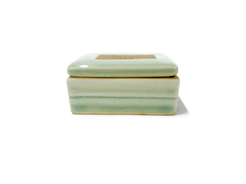 Celadon Name Card Box Elephant Carved