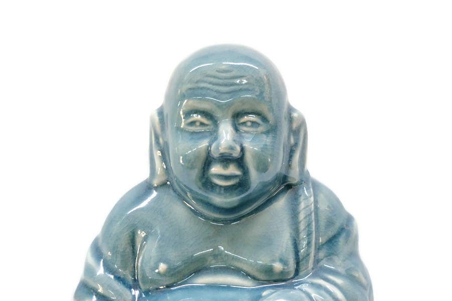 Blue Celadon Happy Budha