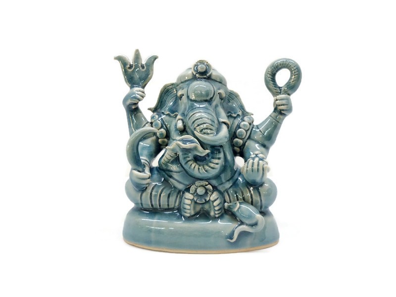 Blue Celadon Ganesha - S