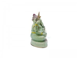 Celadon Ganesha - L Painted on glaze