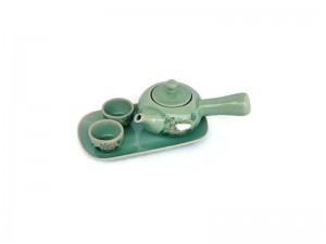 Celadon Tea Set Lotus Painted