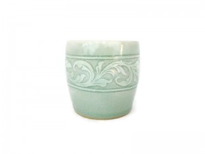 Celadon Cup Kanok carved