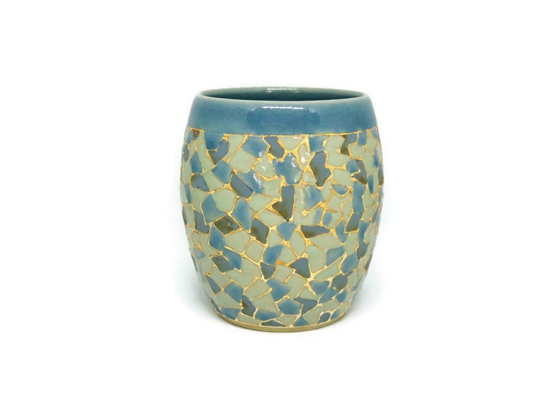 Celadon Mosaic Big Cup