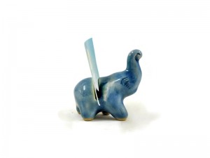 Blue Celadon Tiny Elephant Card Holder