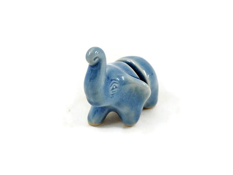 Blue Celadon Tiny Elephant Card Holder