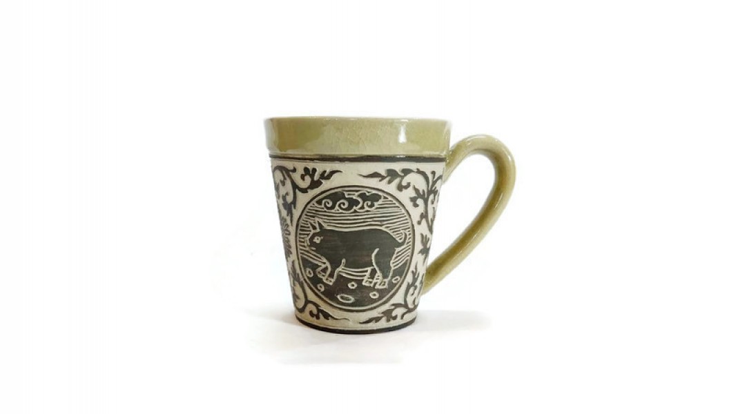Hand-Carved Zodiac Mug 