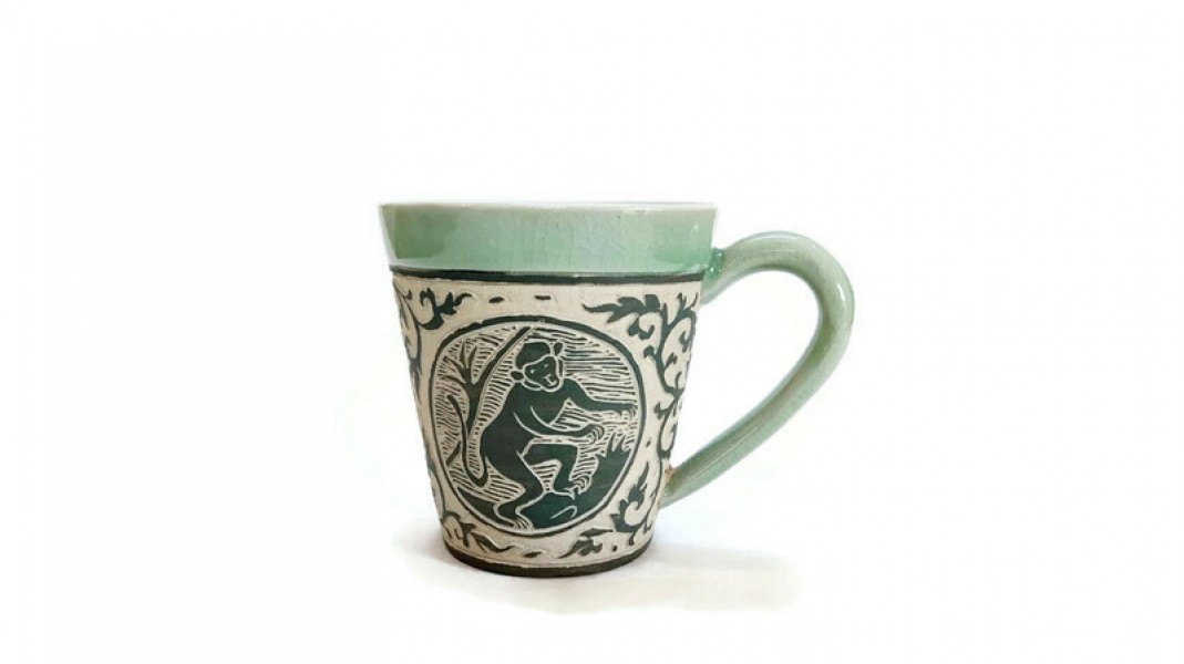 Hand-Carved Zodiac Mug 