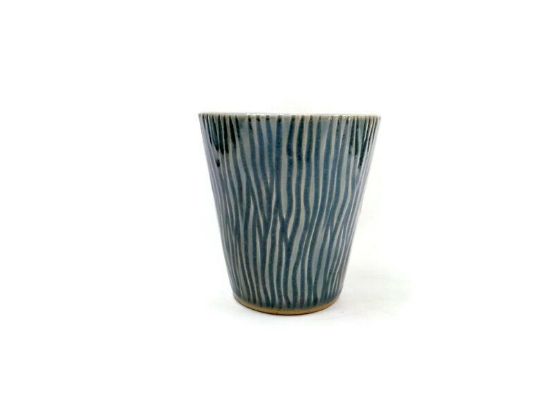 Open Celadon Cup Tree Bark Design