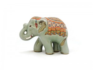 Celadon Elephant handpainted