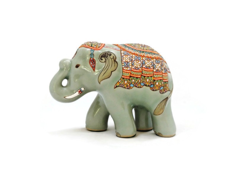 Celadon Elephant handpainted