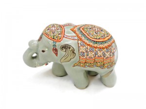 Celadon Elephant handpainted