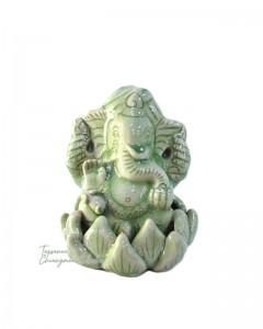 Celadon Ganesha with Lotus