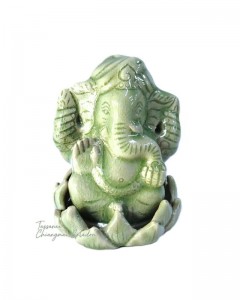Celadon Ganesha with Lotus