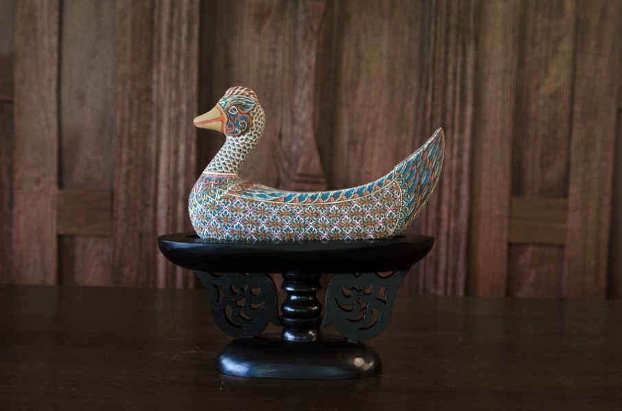 Celadon Duck Handpainted