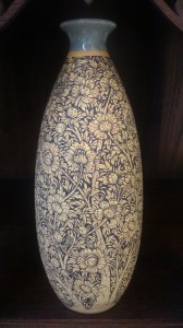Bowling vase Thai flower -----แจกันทรงโบลิ่ง เพ้นต์ลายดอกไม้