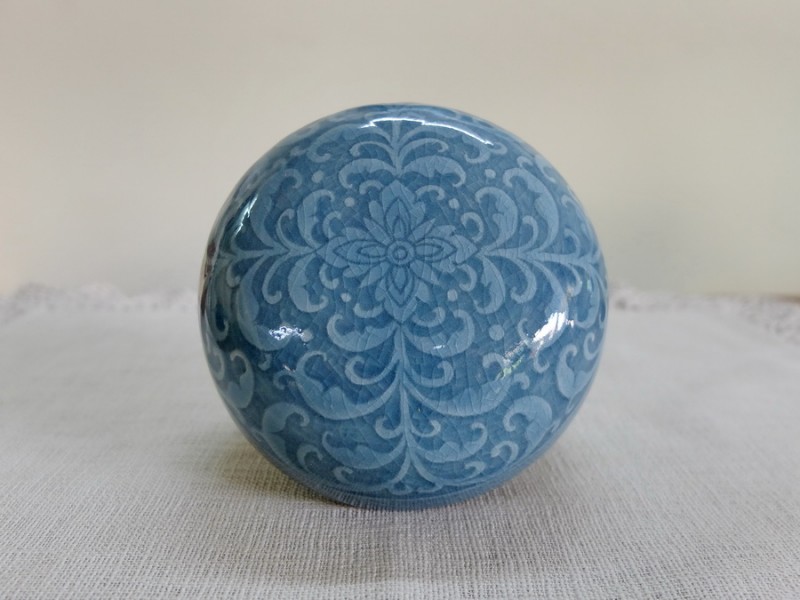 Large Round Box Kanok Blue
