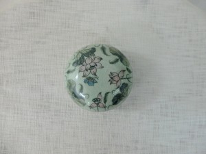 Medium Round Box Lotus Painted