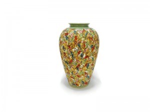 Celadon Floral classic vase - แจกันคลาสสิคเพ้นต์ลายดอกไม้ไทย