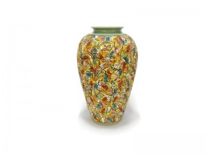 Celadon Floral classic vase - แจกันคลาสสิคเพ้นต์ลายดอกไม้ไทย