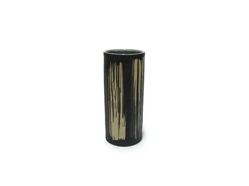 Tumbler Blue Celadon vase with coffee grounds design