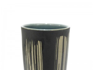 Tumbler Blue Celadon vase with coffee grounds design