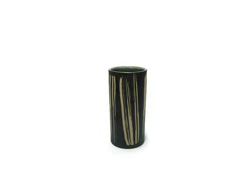 Tumbler Blue Celadon vase with coffee grounds design