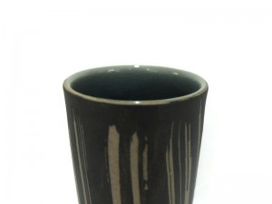 Tumbler Blue Celadon vase with coffee grounds design