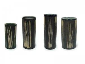 Tumbler Blue Celadon vase with coffee grounds design