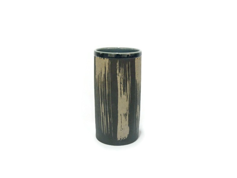Tumbler Blue Celadon vase with coffee grounds design