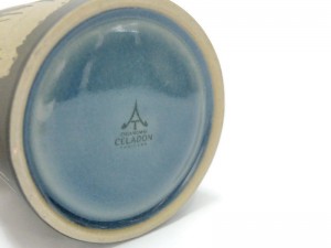 Tumbler Blue Celadon vase with coffee grounds design