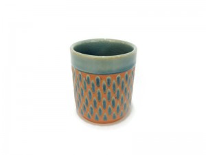 Tumbler Blue Celadon Cup, Diamond design