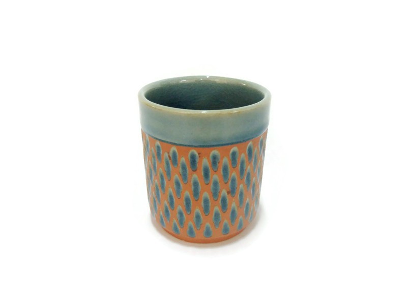 Tumbler Blue Celadon Cup, Diamond design