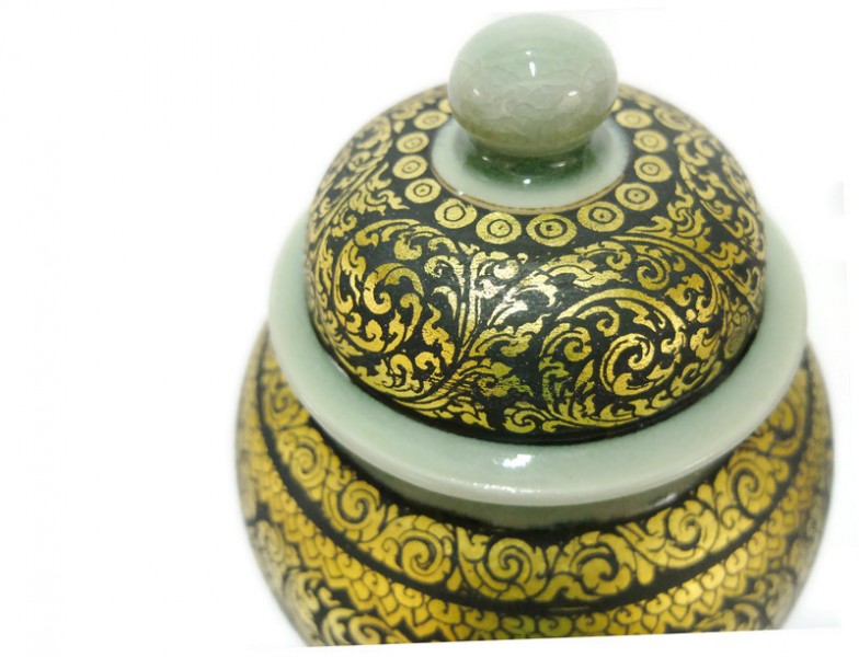 Celadon Lacquer Pot