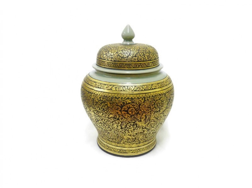Celadon Lacquer Pot