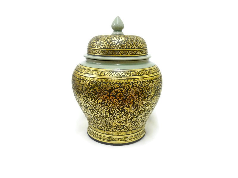 Celadon Lacquer Pot