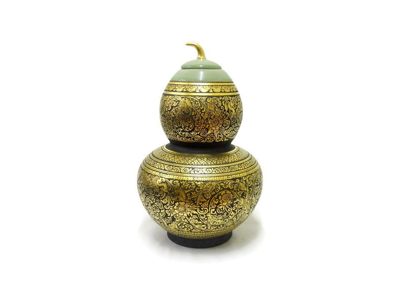 Celadon Lacquer Calabash Pot
