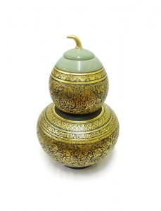 Celadon Lacquer Calabash Pot