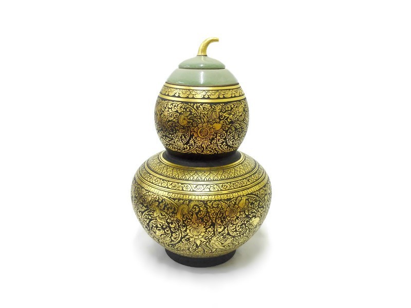 Celadon Lacquer Calabash Pot