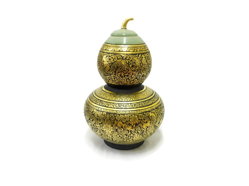 Celadon Lacquer Calabash Pot