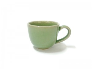 Celadon Tea pot with cup and tray