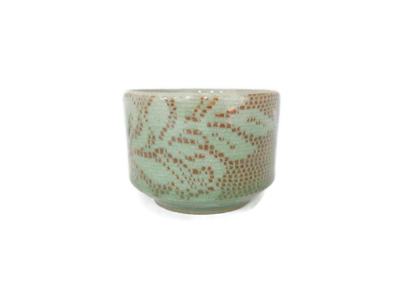Celadon Tumbler Tea cup with Lace Design