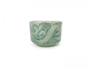 Celadon Tumbler Tea cup with Lace Design